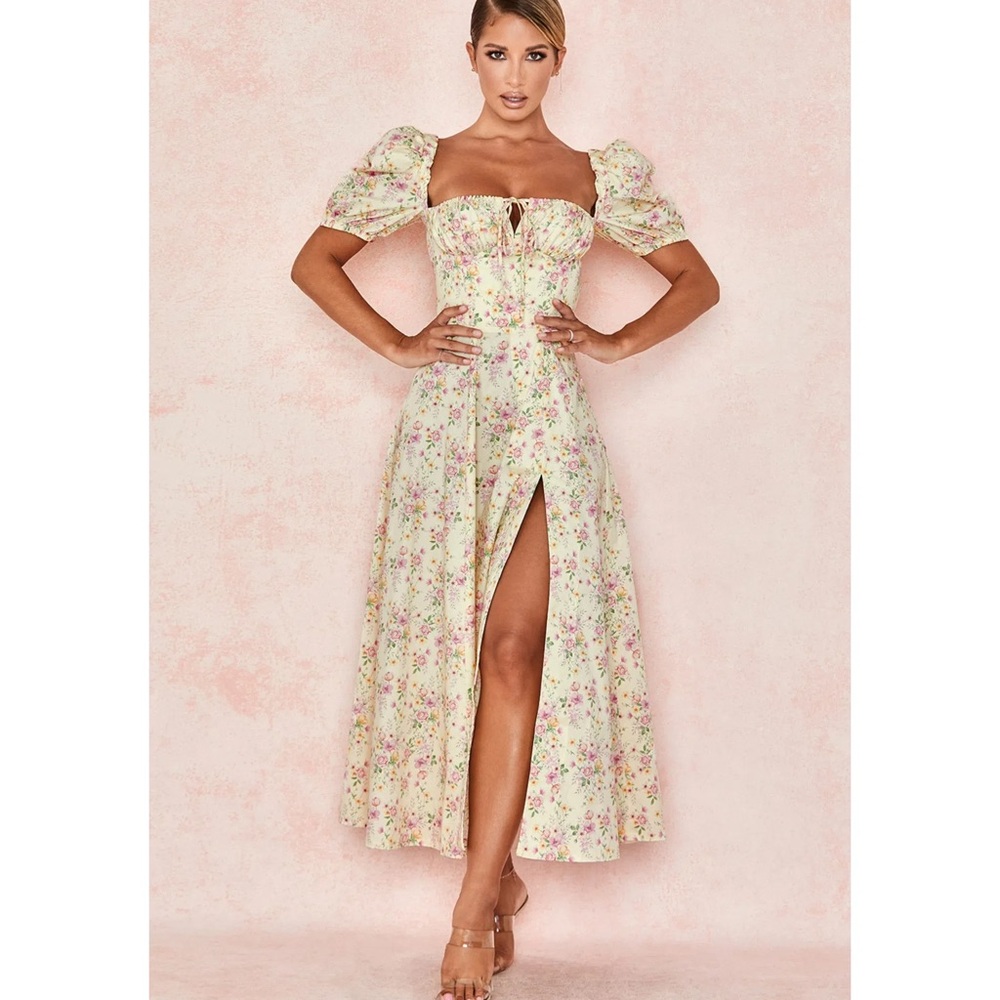 + House of CB Tallulah Cottage Core Dress XL in Lemon Floral